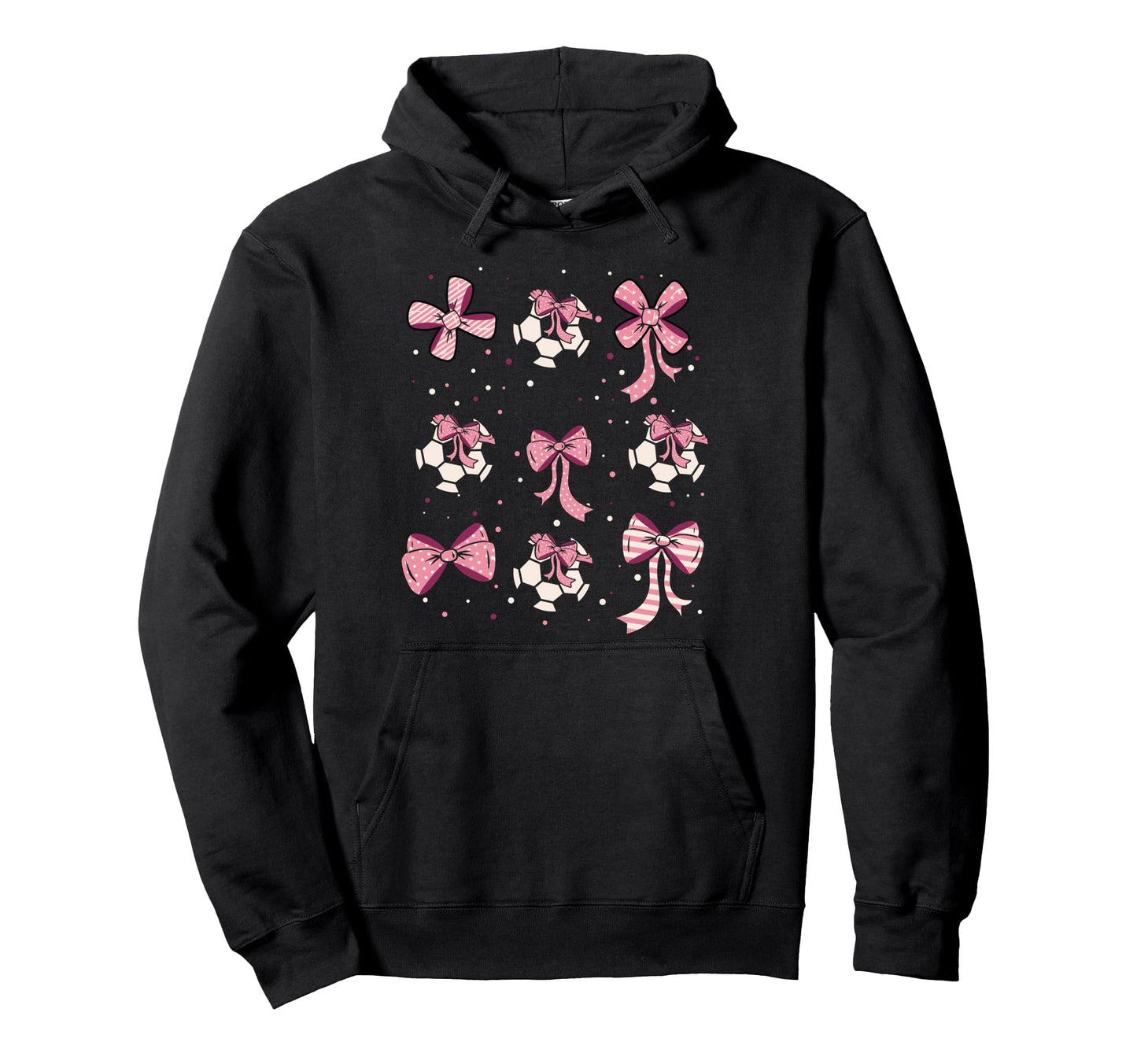 Soccer Ball Coquette Bow Game Day Hoodie - Casual Everyday Wear for Adults - T-Shirt, Sweatshirt, Hoodie