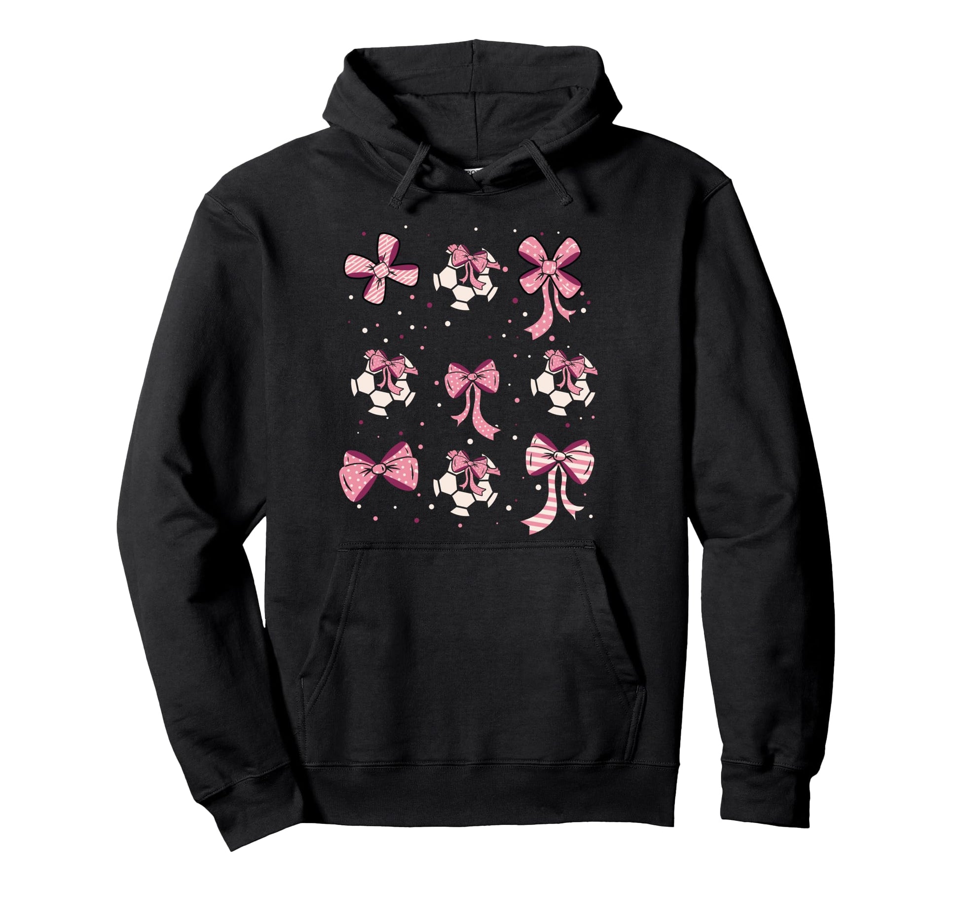 Soccer Ball Coquette Bow Game Day Hoodie - Casual Everyday Wear for Adults - T-Shirt, Sweatshirt, Hoodie