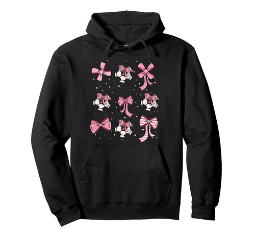 Soccer Ball Coquette Bow Game Day Hoodie - Casual Everyday Wear for Adults - T-Shirt, Sweatshirt, Hoodie