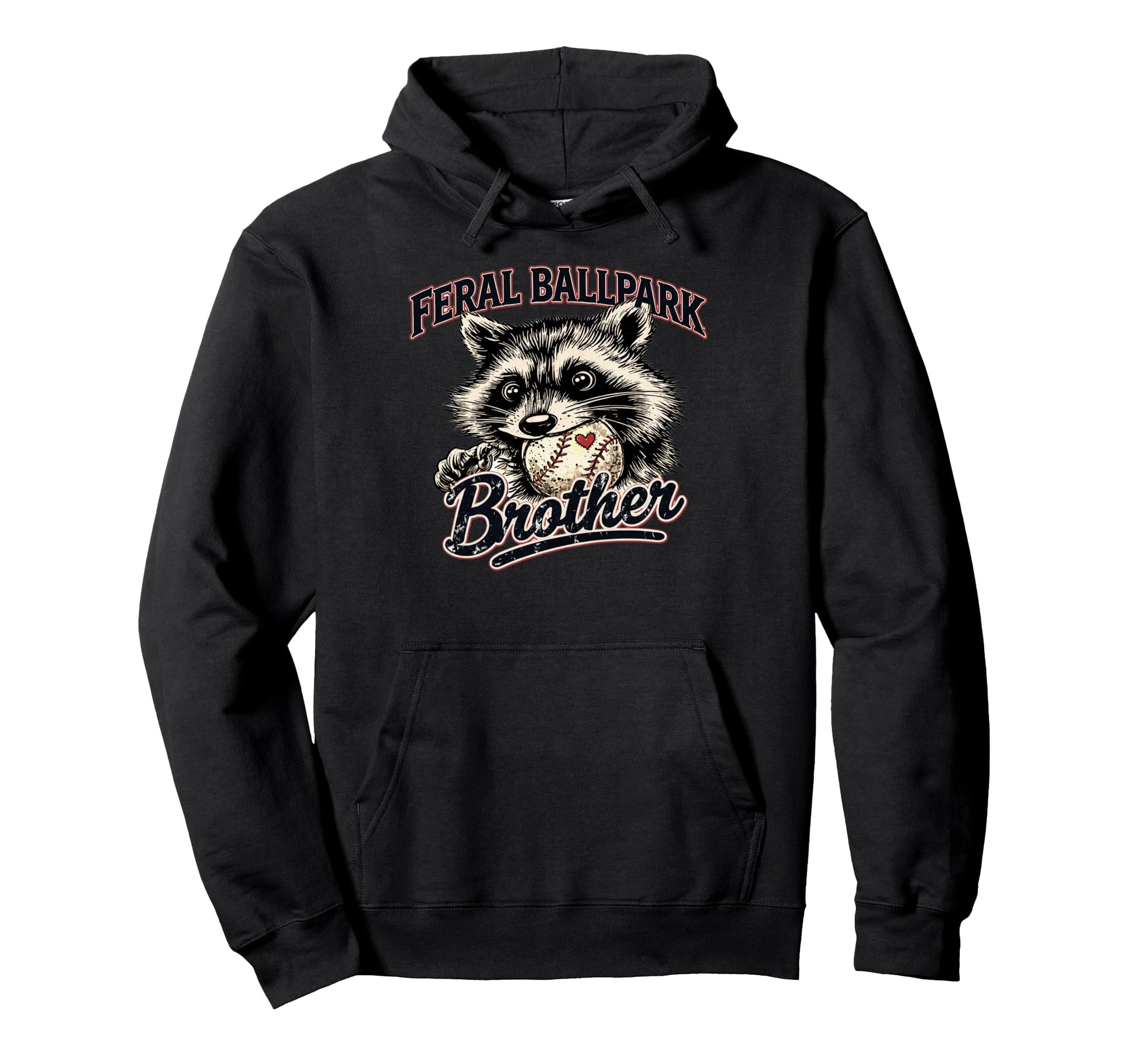 Raccoon And Scooter Feral Ballpark Hoodie - Custom Art Print Men Women - T-Shirt, Sweatshirt, Hoodie