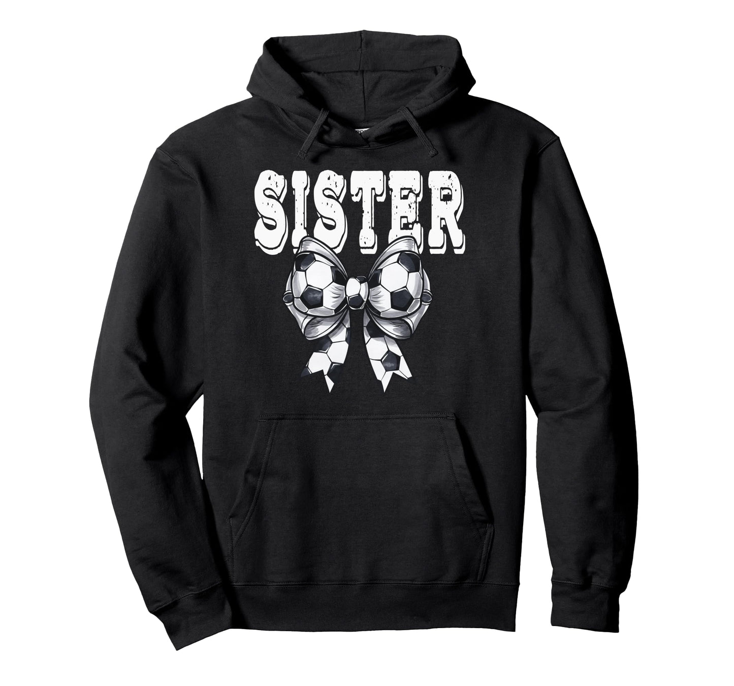 Coquette Soccer Bow Mom Sister Grandma Hoodie - Custom Art Print for Adults - T-Shirt, Sweatshirt, Hoodie