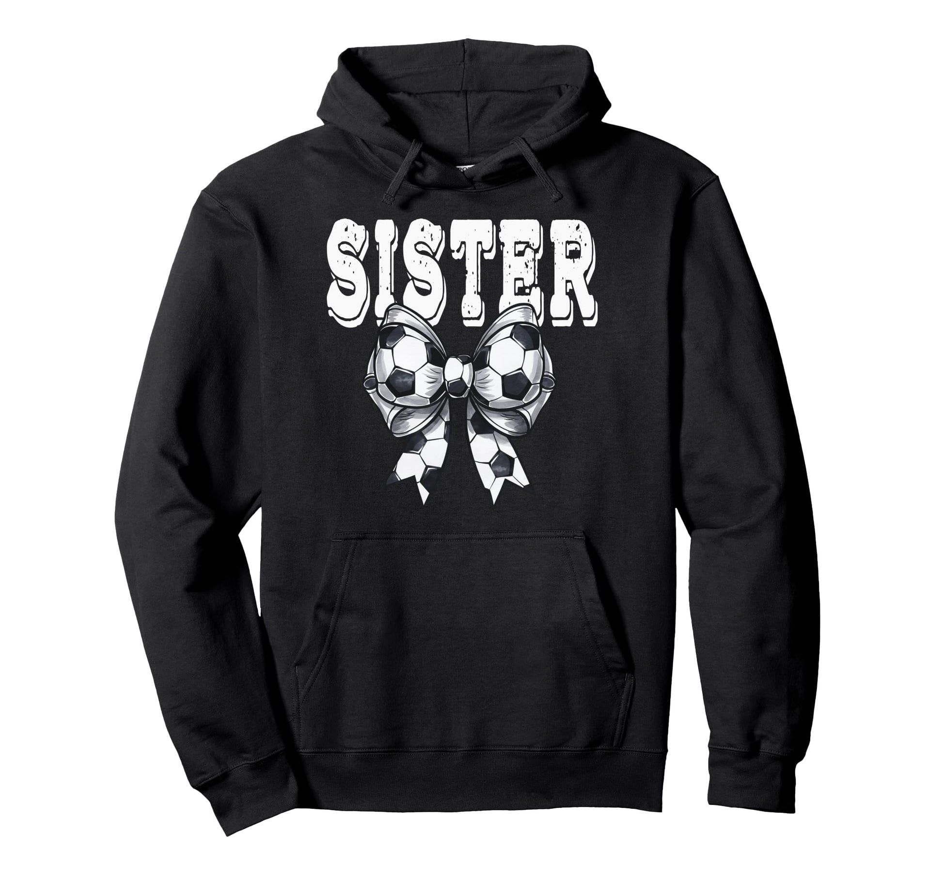 Coquette Soccer Bow Mom Sister Grandma Hoodie - Custom Art Print for Adults - T-Shirt, Sweatshirt, Hoodie