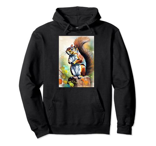 Squirrel Wildlife Nature Camping Hoodie - Unique Graphic Unisex - T-Shirt, Sweatshirt, Hoodie