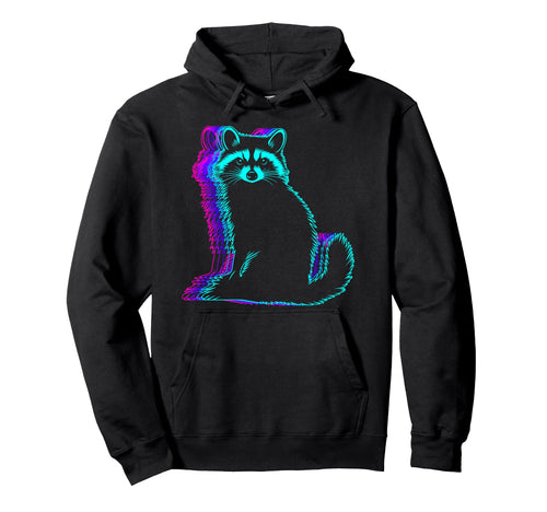 Raccoon Opossum Street Cat Vaporwave Hoodie - Novelty Apparel for Adults - T-Shirt, Sweatshirt, Hoodie