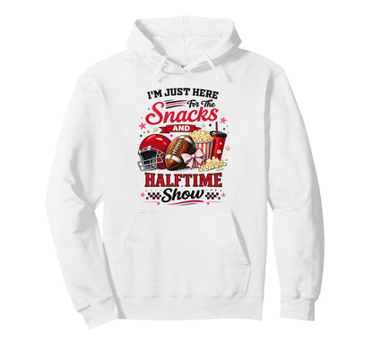 Football Game Day Im Here Snacks Hoodie - Casual Everyday Wear for Adults - T-Shirt, Sweatshirt, Hoodie