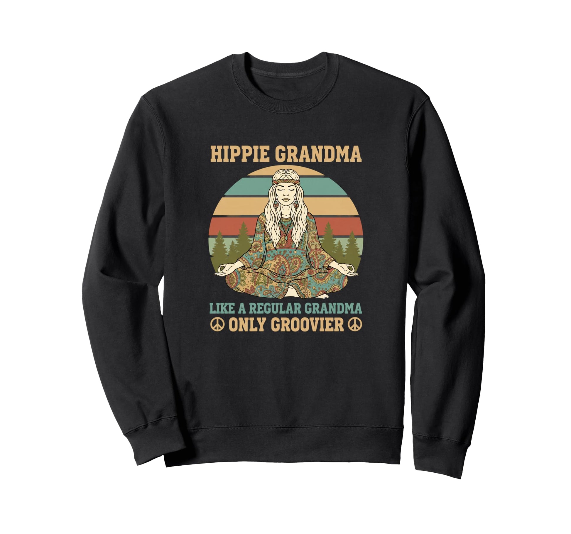 Grandparent Hippie Grandma Boho Sweatshirt - Trendy Graphic Men Women - T-Shirt, Sweatshirt, Hoodie