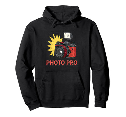 Camera Illustration Photo Pro Hoodie - Graphic Print for Adults - T-Shirt, Sweatshirt, Hoodie