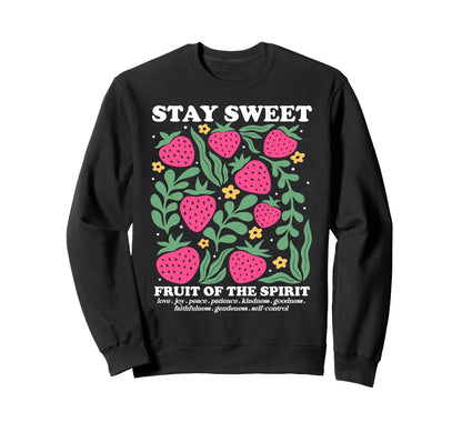 Boho Christian Strawberry Sweatshirt - Casual Everyday Wear Men Women - T-Shirt, Sweatshirt, Hoodie