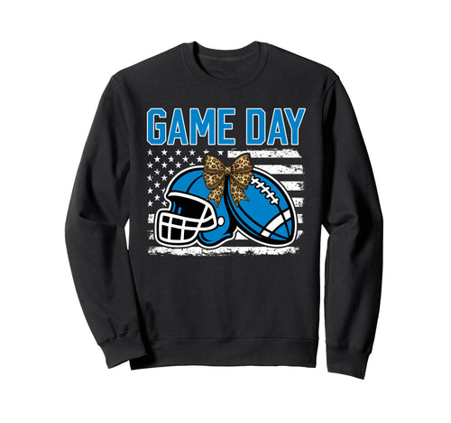 Game Day Football Bow Teal Mom Sweatshirt - Custom Art Print for Adults - T-Shirt, Sweatshirt, Hoodie