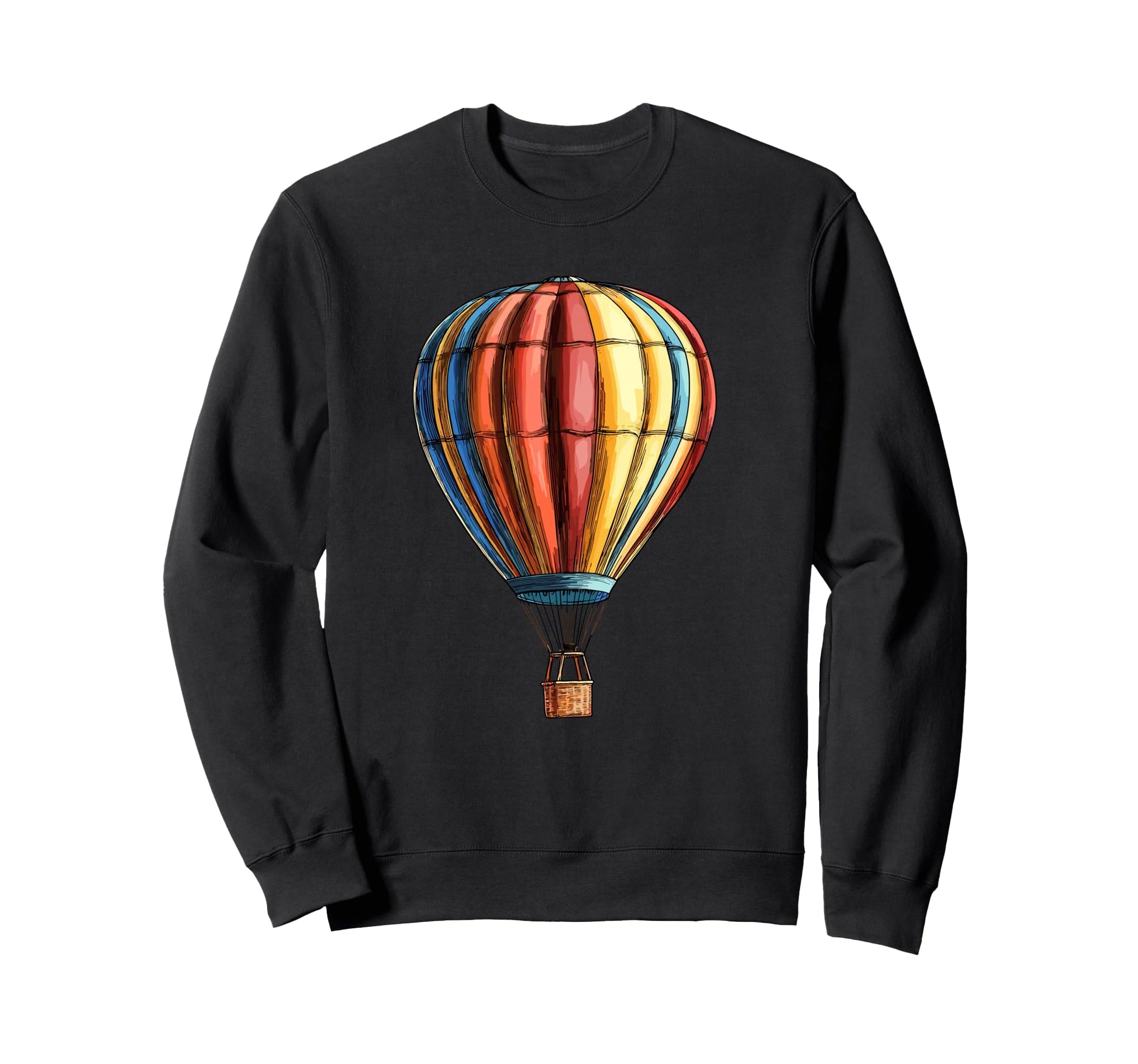 Colorful Hot Air Balloon Travel Sweatshirt - Custom Art Print Men Women - T-Shirt, Sweatshirt, Hoodie