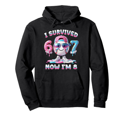 8Th Birthday Baseball Six Seven I Hoodie - Custom Art Print Men Women - T-Shirt, Sweatshirt, Hoodie
