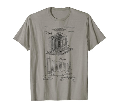 Box Camera Patent Blueprint Photography T-Shirt - Aesthetic Graphic Unisex - T-Shirt, Sweatshirt, Hoodie
