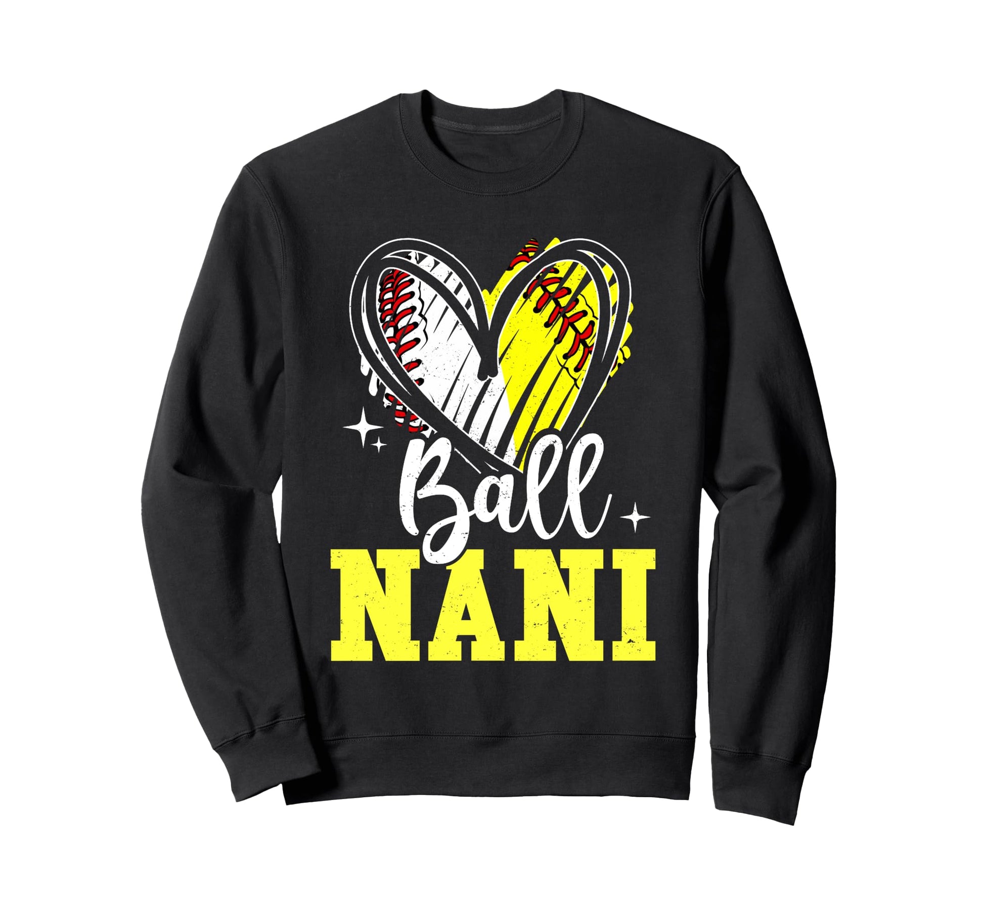 Ball Nani Softball Baseball Grandma Sweatshirt - Graphic Print Unisex - T-Shirt, Sweatshirt, Hoodie