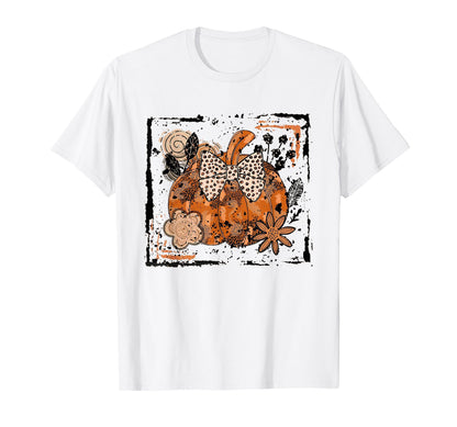 Floral Fall Pumpkin Boho Autumn T-Shirt - Unique Graphic for Adults - T-Shirt, Sweatshirt, Hoodie