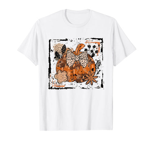 Floral Fall Pumpkin Boho Autumn T-Shirt - Unique Graphic for Adults - T-Shirt, Sweatshirt, Hoodie