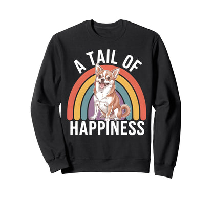 Tail Happiness Chihuahua Dog Rainbow Sweatshirt - Minimalist Print Unisex - T-Shirt, Sweatshirt, Hoodie