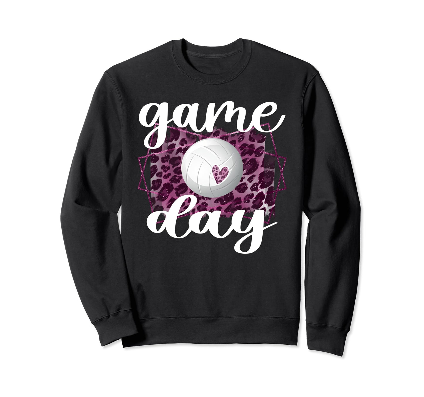 Game Day Leopard Volleyball Game Sweatshirt - Custom Art Print Men Women - T-Shirt, Sweatshirt, Hoodie