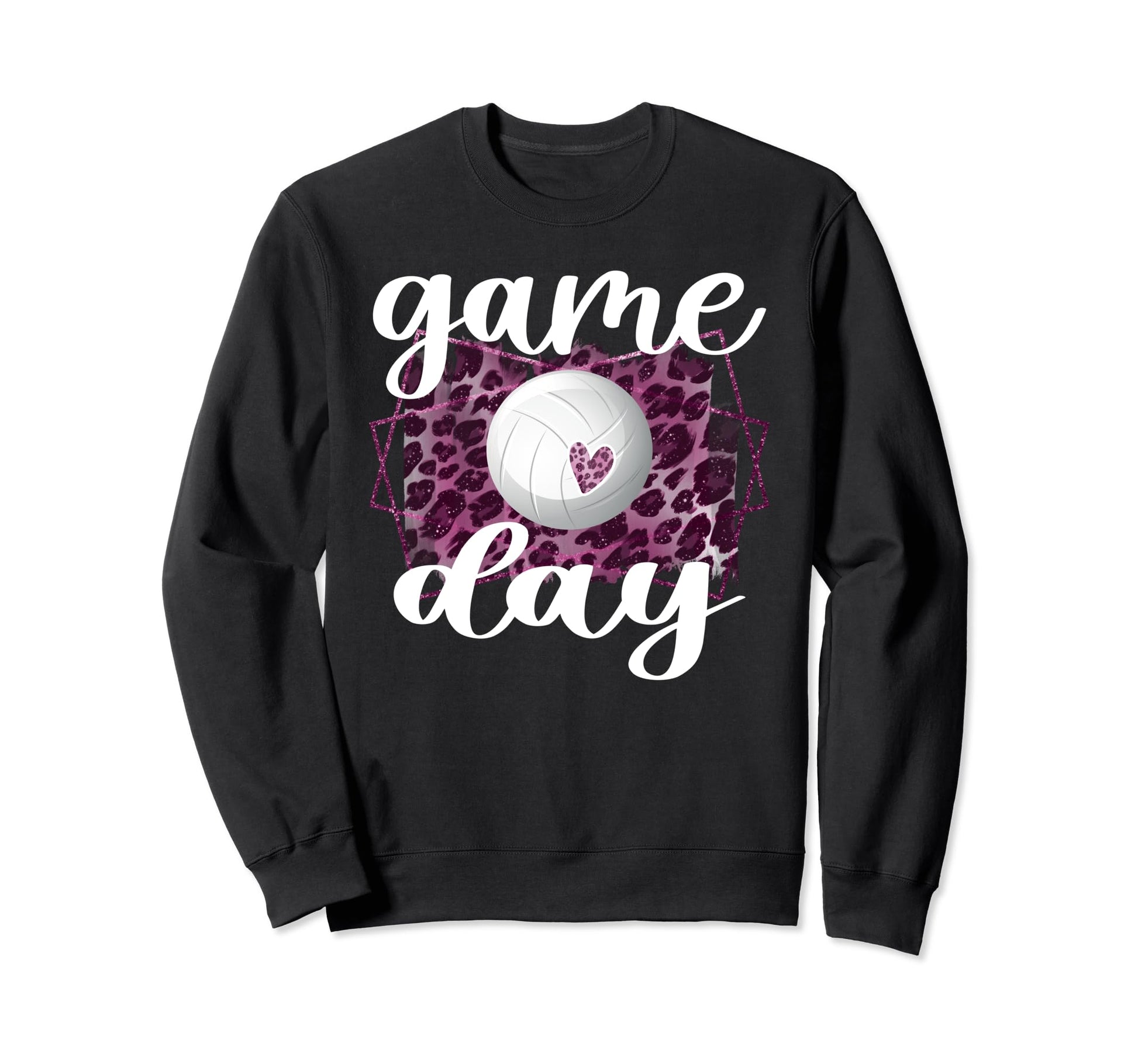 Game Day Leopard Volleyball Game Sweatshirt - Custom Art Print Men Women - T-Shirt, Sweatshirt, Hoodie