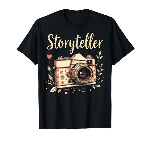 Photo Camera Flowers Storyteller T-Shirt - Trendy Graphic for Adults - T-Shirt, Sweatshirt, Hoodie