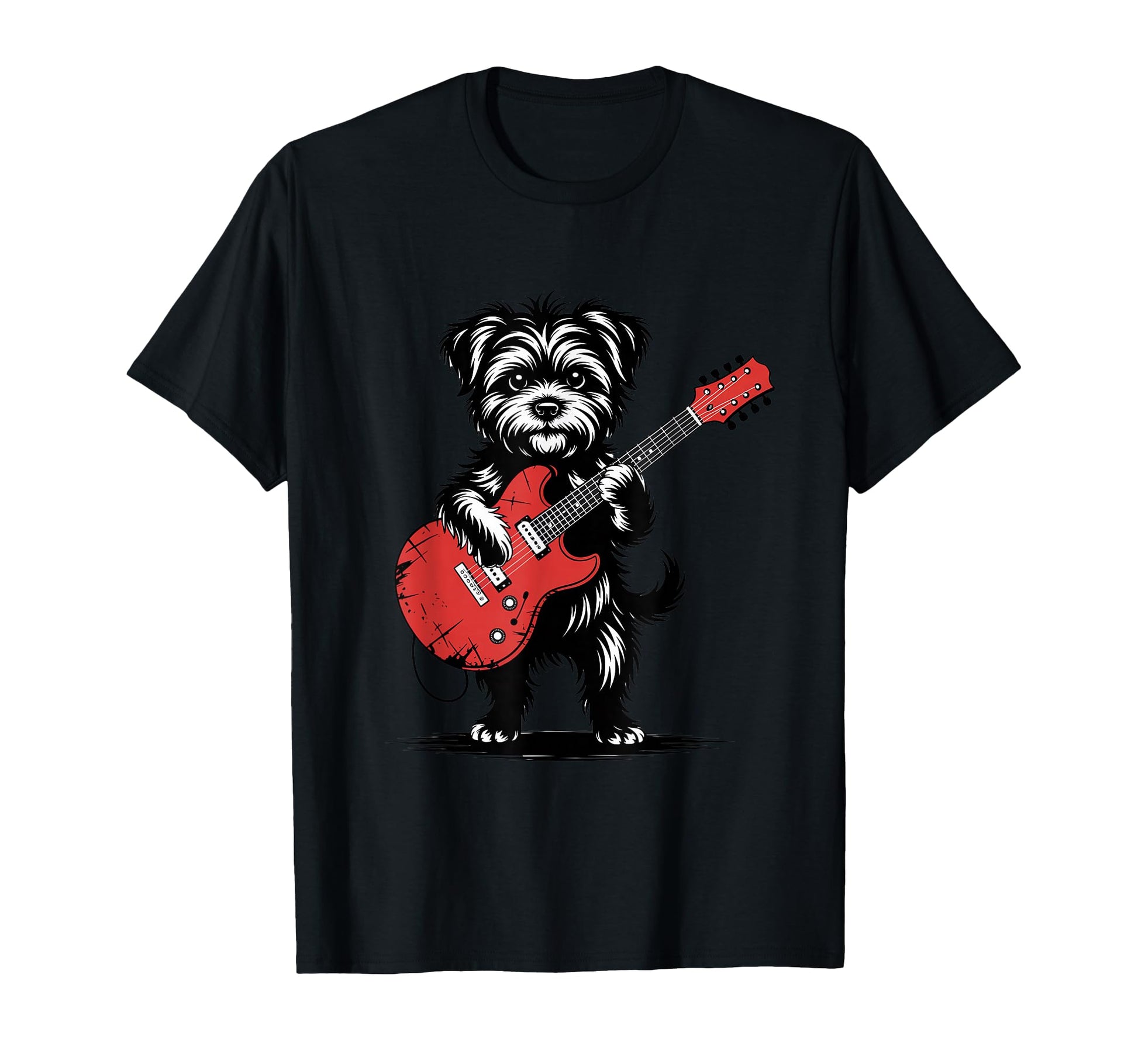 Electric Guitar Dog Rock Puppy Music T-Shirt - Aesthetic Graphic Unisex - T-Shirt, Sweatshirt, Hoodie