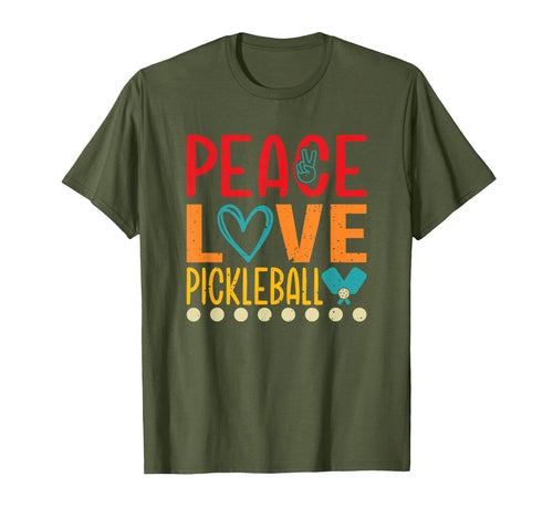 Peace Love Pickleball T-Shirt - Custom Art Print Men Women - T-Shirt, Sweatshirt, Hoodie