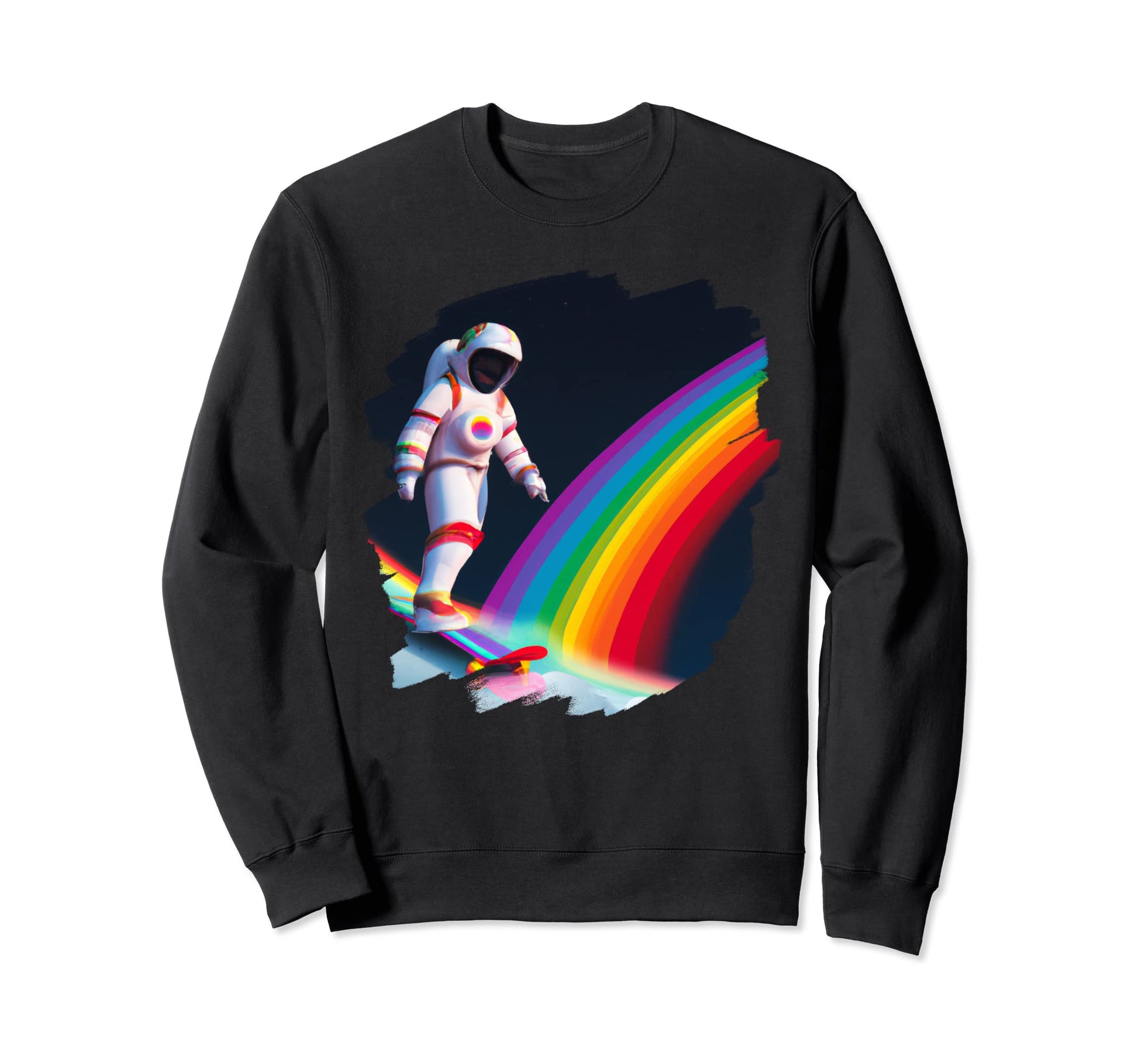 Astronaut Skateboarding Space Sweatshirt - Custom Art Print for Adults - T-Shirt, Sweatshirt, Hoodie