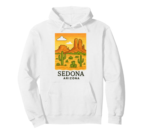 Sedona Cactus Desert Vibes Landscape Hoodie - Novelty Apparel Men Women - T-Shirt, Sweatshirt, Hoodie