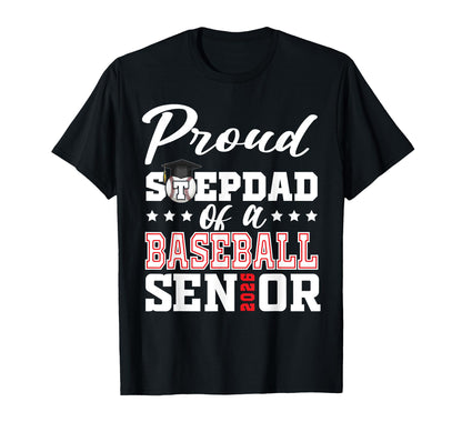Proud Stepdad Baseball Senior 2026 T-Shirt - Minimalist Print Men Women - T-Shirt, Sweatshirt, Hoodie