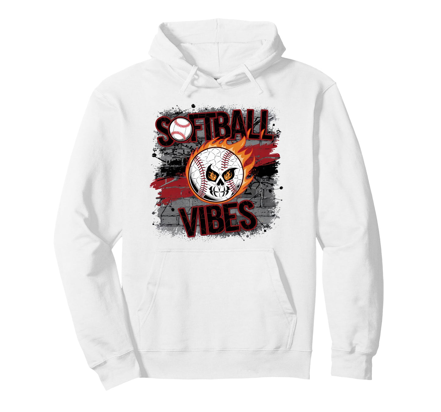 Softball Vibes Groovy Game Day Hoodie - Minimalist Print for Adults - T-Shirt, Sweatshirt, Hoodie