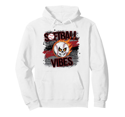 Softball Vibes Groovy Game Day Hoodie - Minimalist Print for Adults - T-Shirt, Sweatshirt, Hoodie