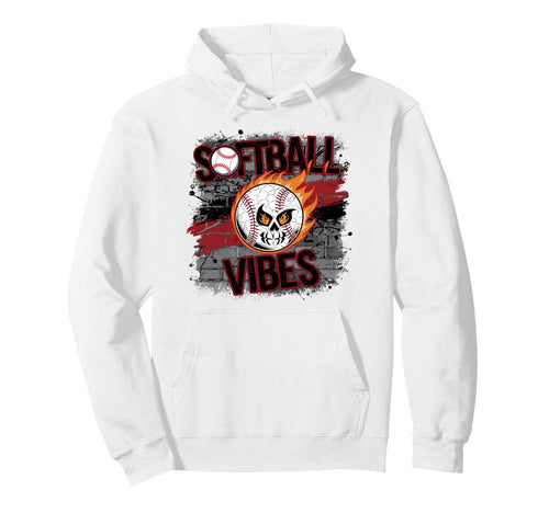 Softball Vibes Groovy Game Day Hoodie - Minimalist Print for Adults - T-Shirt, Sweatshirt, Hoodie