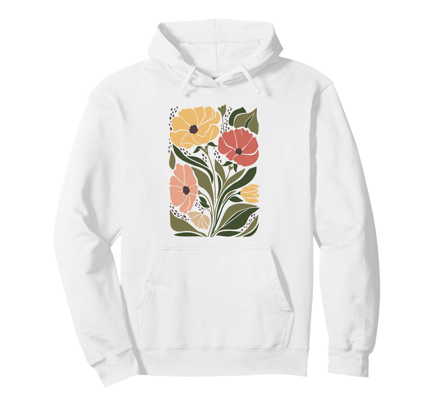 Boho Flower Springtime Florals Hoodie - Trendy Graphic Men Women - T-Shirt, Sweatshirt, Hoodie