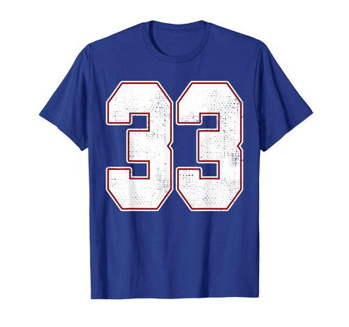33 Outline Number 33 Fan Varsity Sports T-Shirt - Graphic Print Unisex - T-Shirt, Sweatshirt, Hoodie