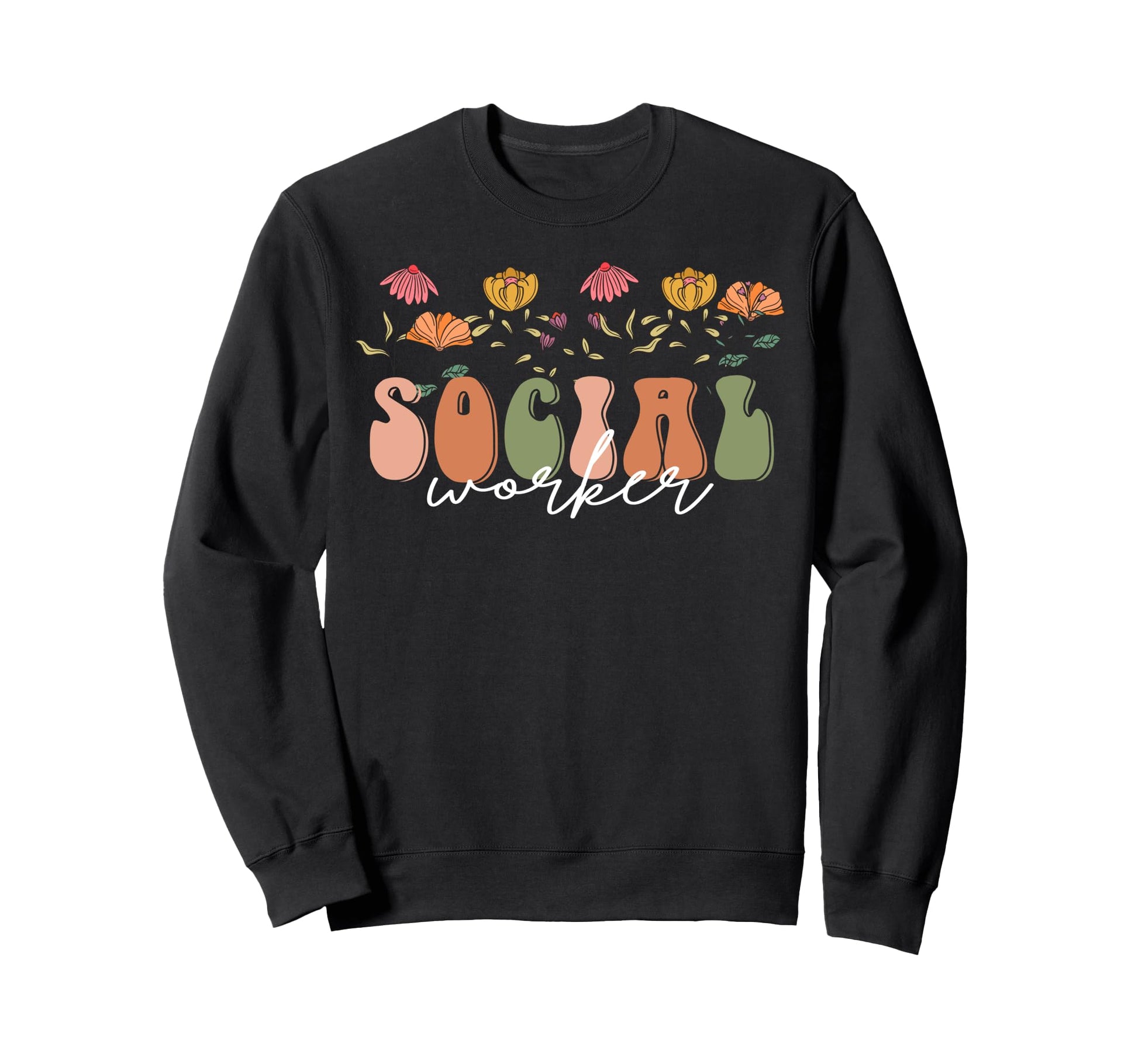 Boho Floral Social Worker Gift Wildflower Sweatshirt - Graphic Print Unisex - T-Shirt, Sweatshirt, Hoodie