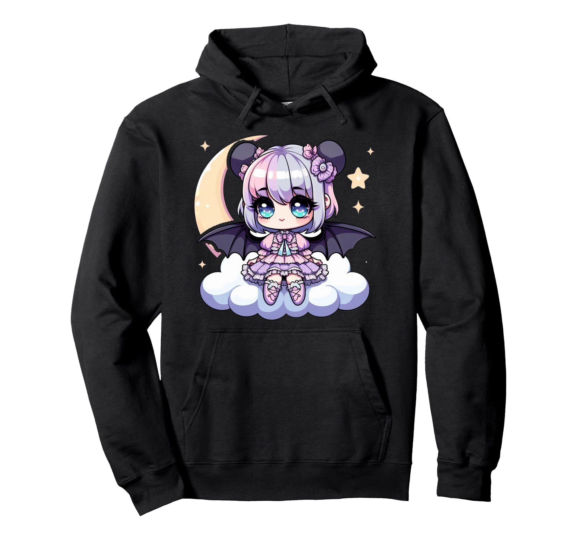 Kawaii Pastel Goth Creepy Anime Moon Hoodie - Trendy Graphic Men Women - T-Shirt, Sweatshirt, Hoodie