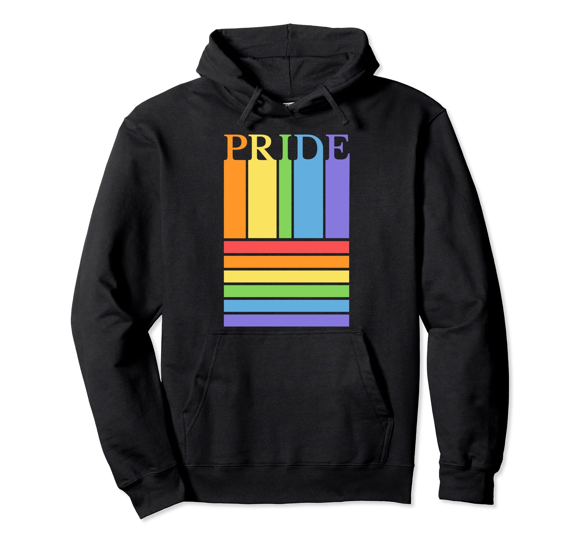 Gay Pride Rainbow Stripes Hoodie - Graphic Print Unisex - T-Shirt, Sweatshirt, Hoodie