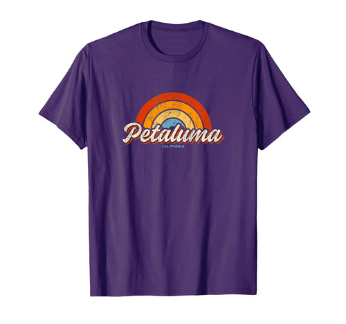 Petaluma California Ca Rainbow 70S T-Shirt - Trendy Graphic for Adults - T-Shirt, Sweatshirt, Hoodie