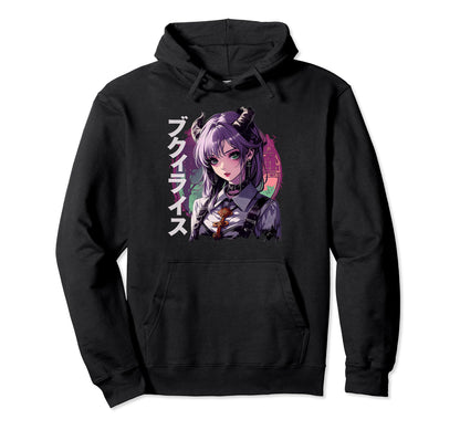 Anime Goth Grunge Demon Waifu Horror Hoodie - Novelty Apparel for Adults - T-Shirt, Sweatshirt, Hoodie