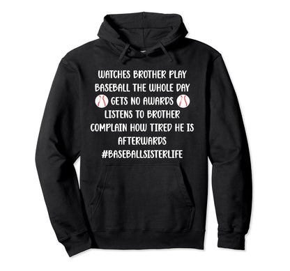 Baseball Sister Life Baseball Players Hoodie - Minimalist Print Men Women - T-Shirt, Sweatshirt, Hoodie