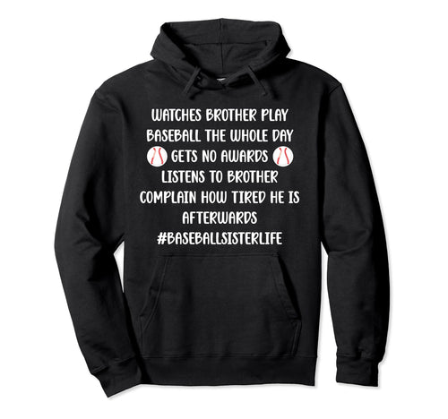 Baseball Sister Life Baseball Players Hoodie - Minimalist Print Men Women - T-Shirt, Sweatshirt, Hoodie