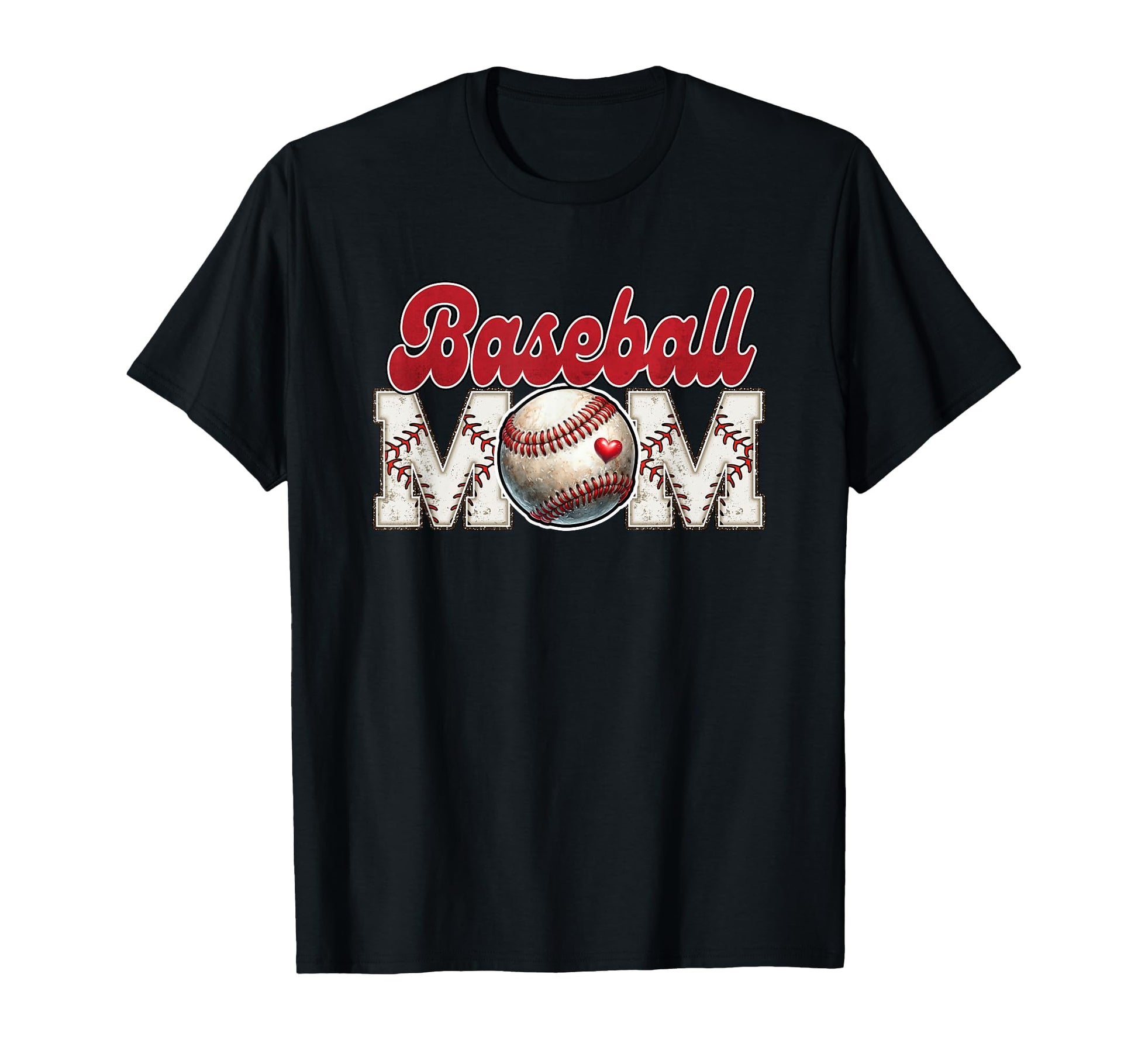 Baseball Mom Heart Passion Athletic Spirit T-Shirt - Graphic Print Unisex - T-Shirt, Sweatshirt, Hoodie