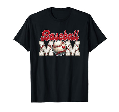 Baseball Mom Heart Passion Athletic Spirit T-Shirt - Graphic Print Unisex - T-Shirt, Sweatshirt, Hoodie