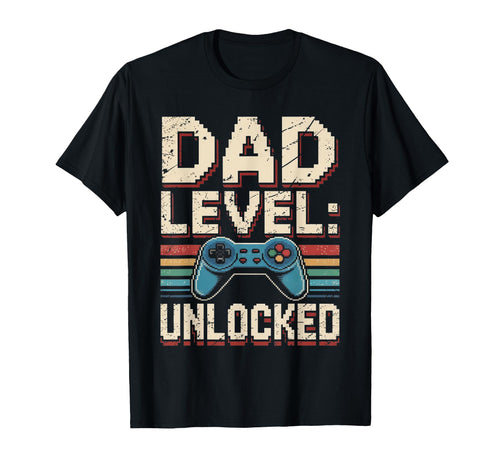 Dad Level Unlocked Gamer Fathers Day T-Shirt - Fun Novelty Design Unisex - T-Shirt, Sweatshirt, Hoodie