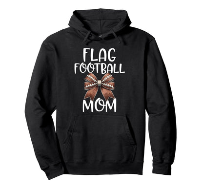 Flag Football Mom Football Game Day Hoodie - Minimalist Print Men Women - T-Shirt, Sweatshirt, Hoodie
