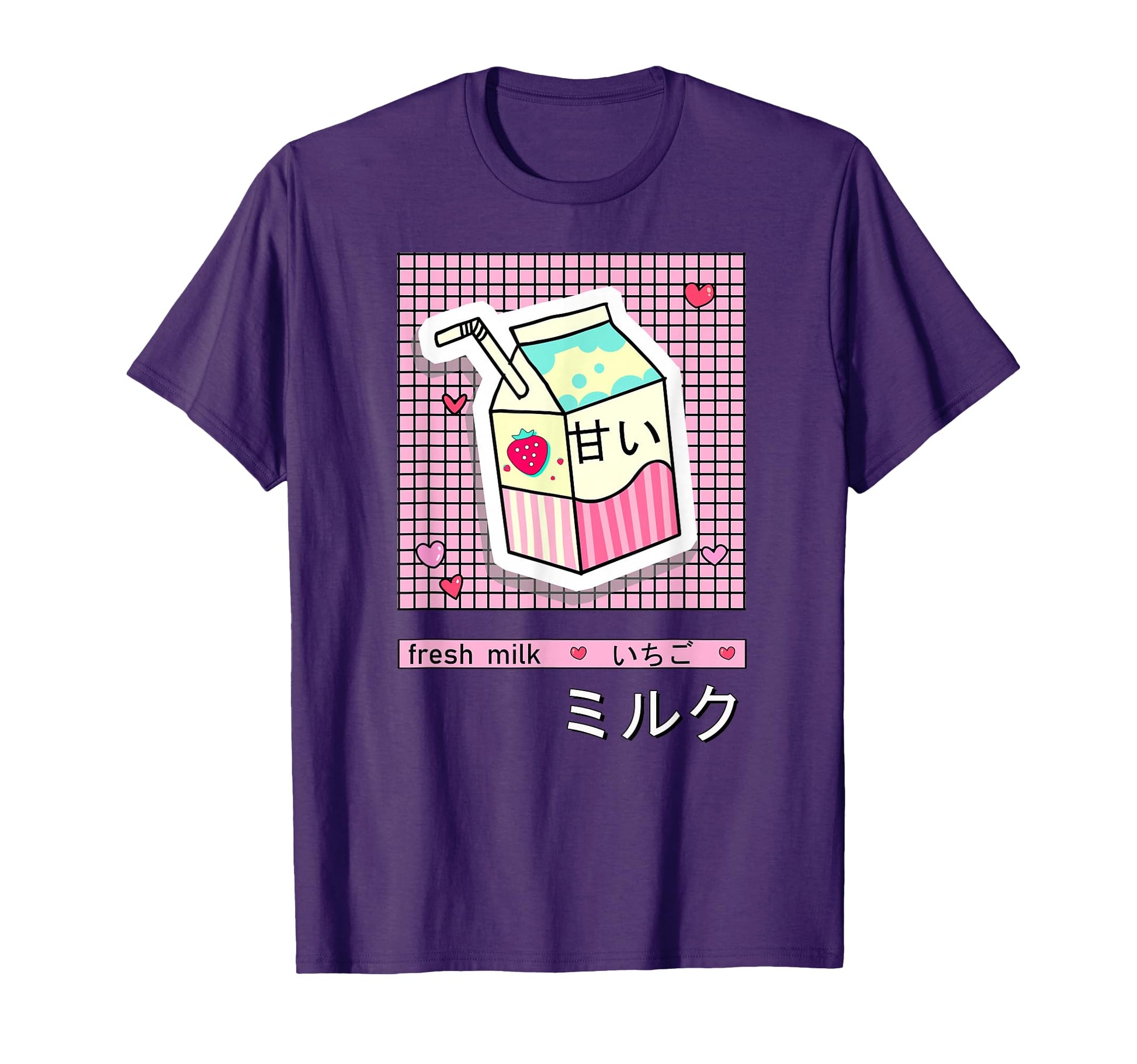 Kawaii Japanese Aesthetic Milk 90S T-Shirt - Unique Graphic Men Women - T-Shirt, Sweatshirt, Hoodie
