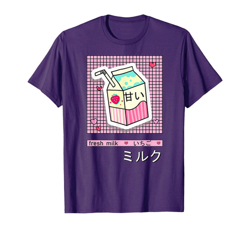 Kawaii Japanese Aesthetic Milk 90S T-Shirt - Unique Graphic Men Women - T-Shirt, Sweatshirt, Hoodie