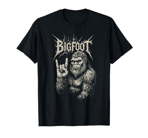 Rock Band Bigfoot Funny Sasquatch T-Shirt - Minimalist Print Men Women - T-Shirt, Sweatshirt, Hoodie