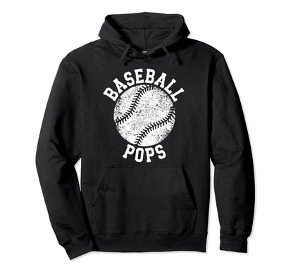Proud Baseball Pops Grandpa Pops Hoodie - Trendy Graphic for Adults - T-Shirt, Sweatshirt, Hoodie