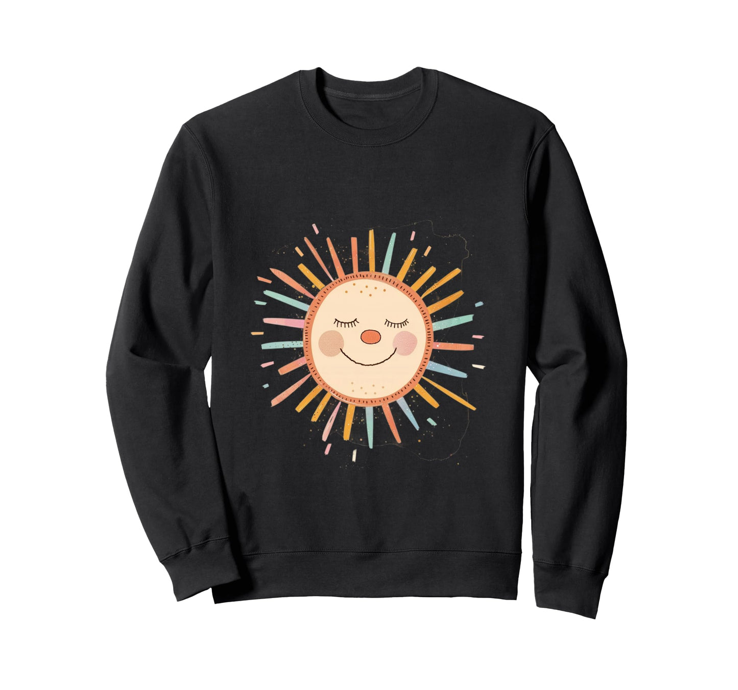Sun 70S Rainbow Art Boho Boho Sun Sweatshirt - Novelty Apparel Men Women - T-Shirt, Sweatshirt, Hoodie
