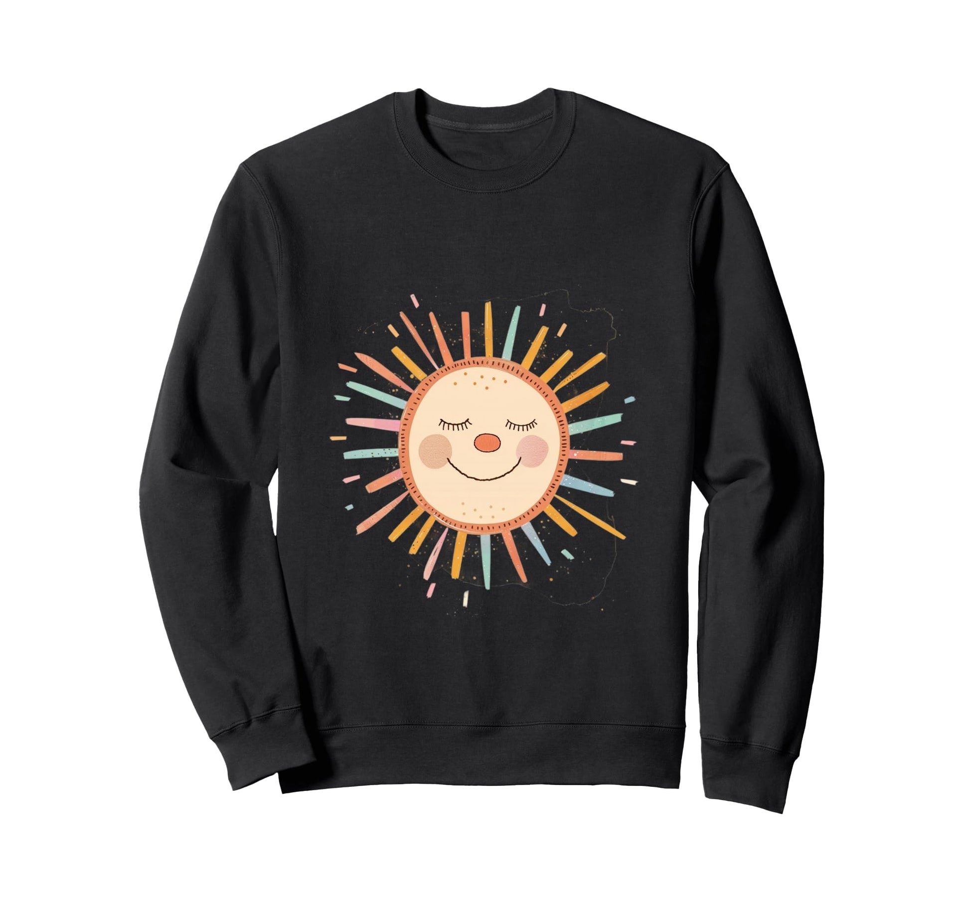 Sun 70S Rainbow Art Boho Boho Sun Sweatshirt - Novelty Apparel Men Women - T-Shirt, Sweatshirt, Hoodie